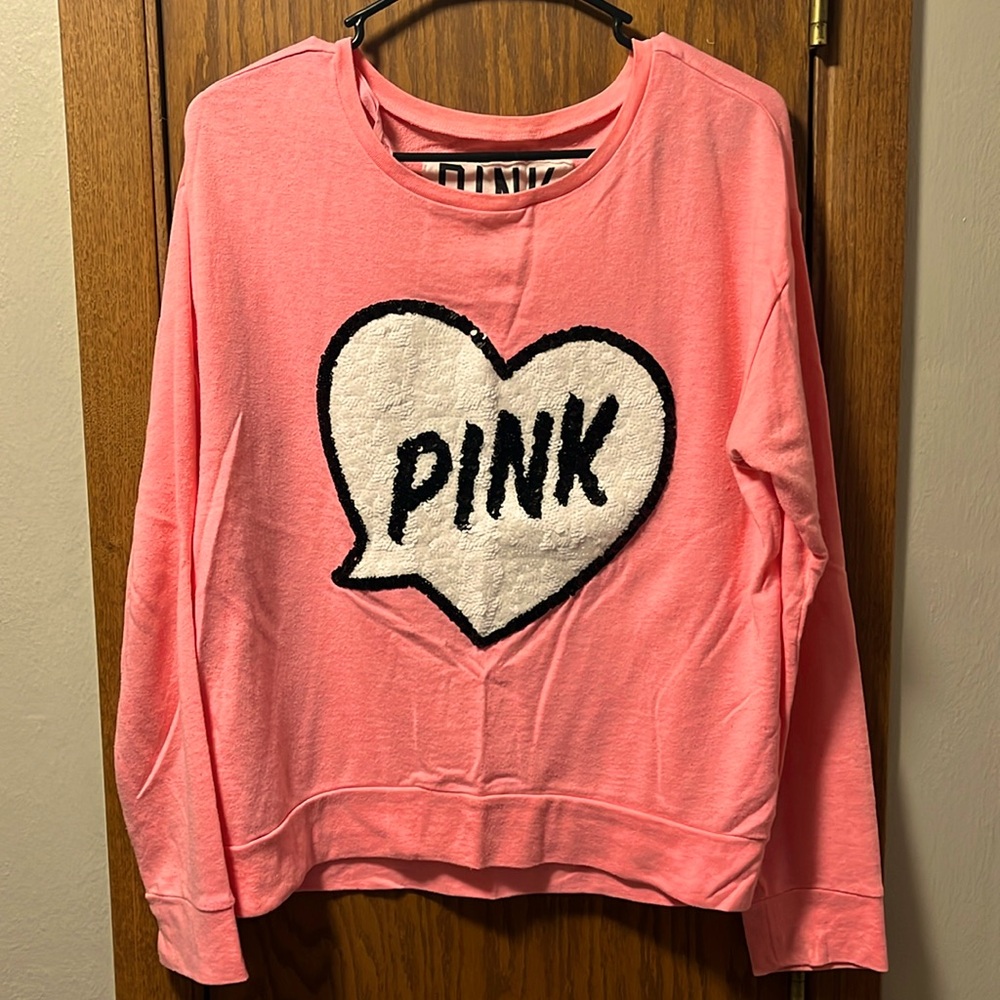 PINK Sequin heart shirt